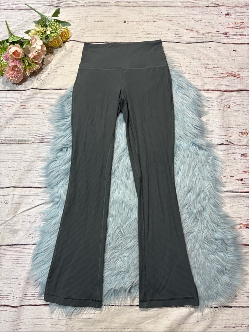 lululemon Align High-Rise Ribbed Mini-Flare Pant Extra Short Nulu Dark Forest